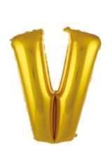 40 Inç 100 Cm Altın Folyo Harf Balon V