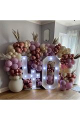 Krom Bronz Toz Pembe Ve Deniz Kumu Balon Zinciri 100 Adet