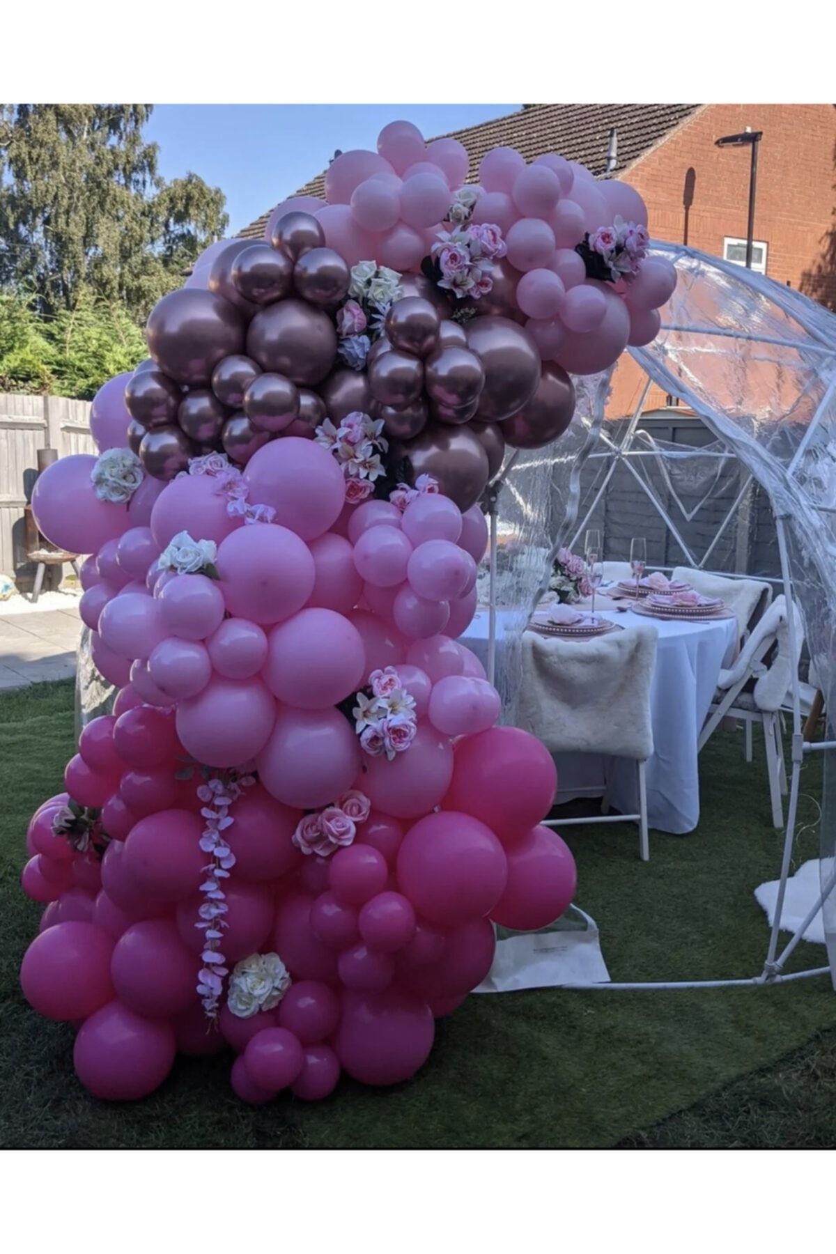 Krom Pembe Makaron Pembe Ve Fuşya Balon Zinciri 100 Adet