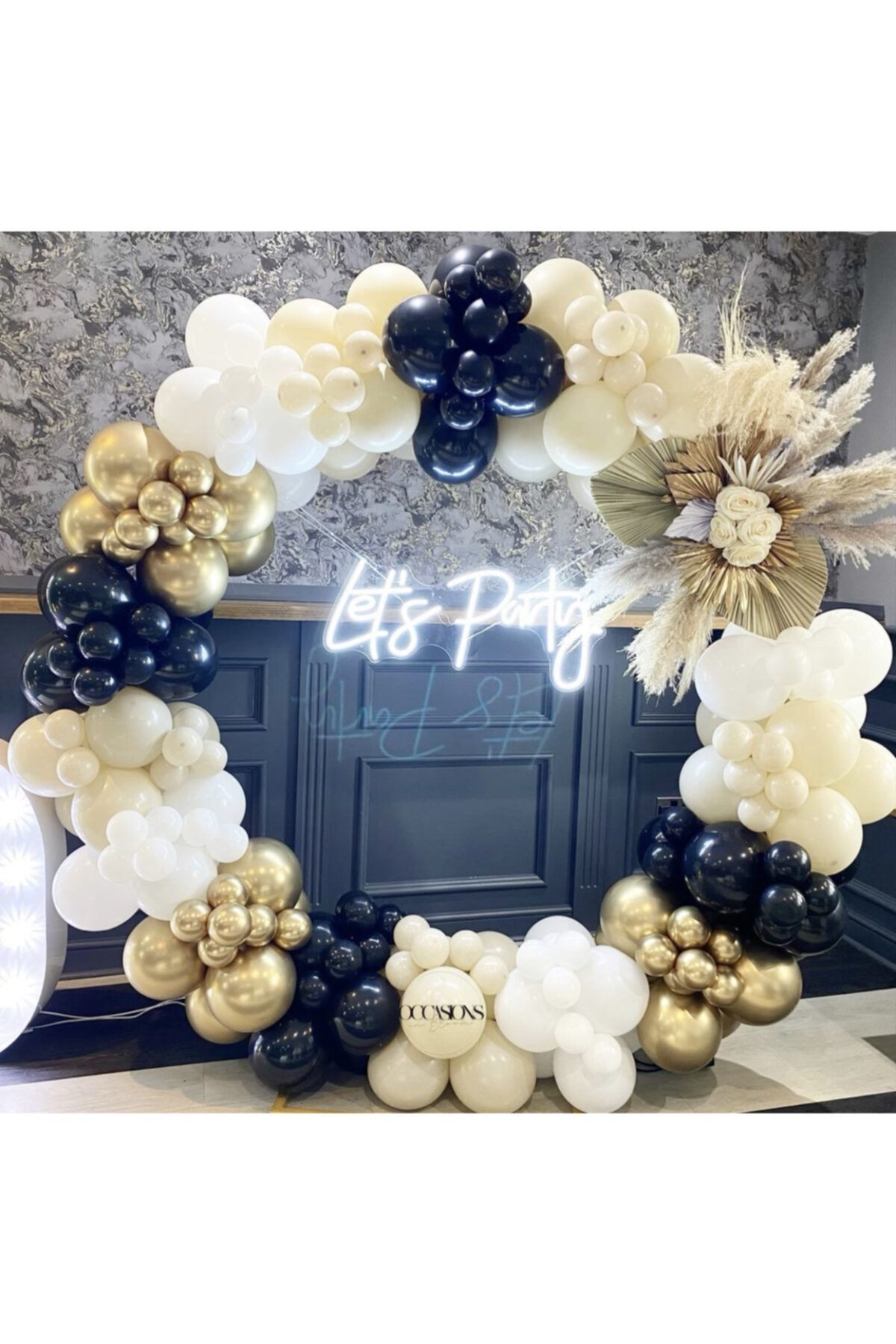 Krom Gold Gece Mavisi Sütlü Kahve Ve Beyaz Balon Zinciri 100 Adet