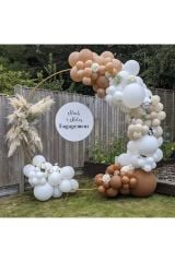 Pastel Çöl Kumu Karamel Beyaz Ve Ten Rengi Balon Zinciri 100 Adet