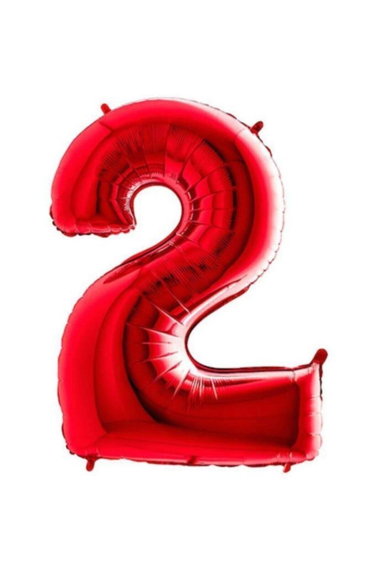 40 Inç 100 Cm Kırmızı Folyo Rakam Balon 2