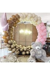 Krom Gold Makaron Pembe Deniz Kumu Ve Karamel Balon Zinciri 100 Adet