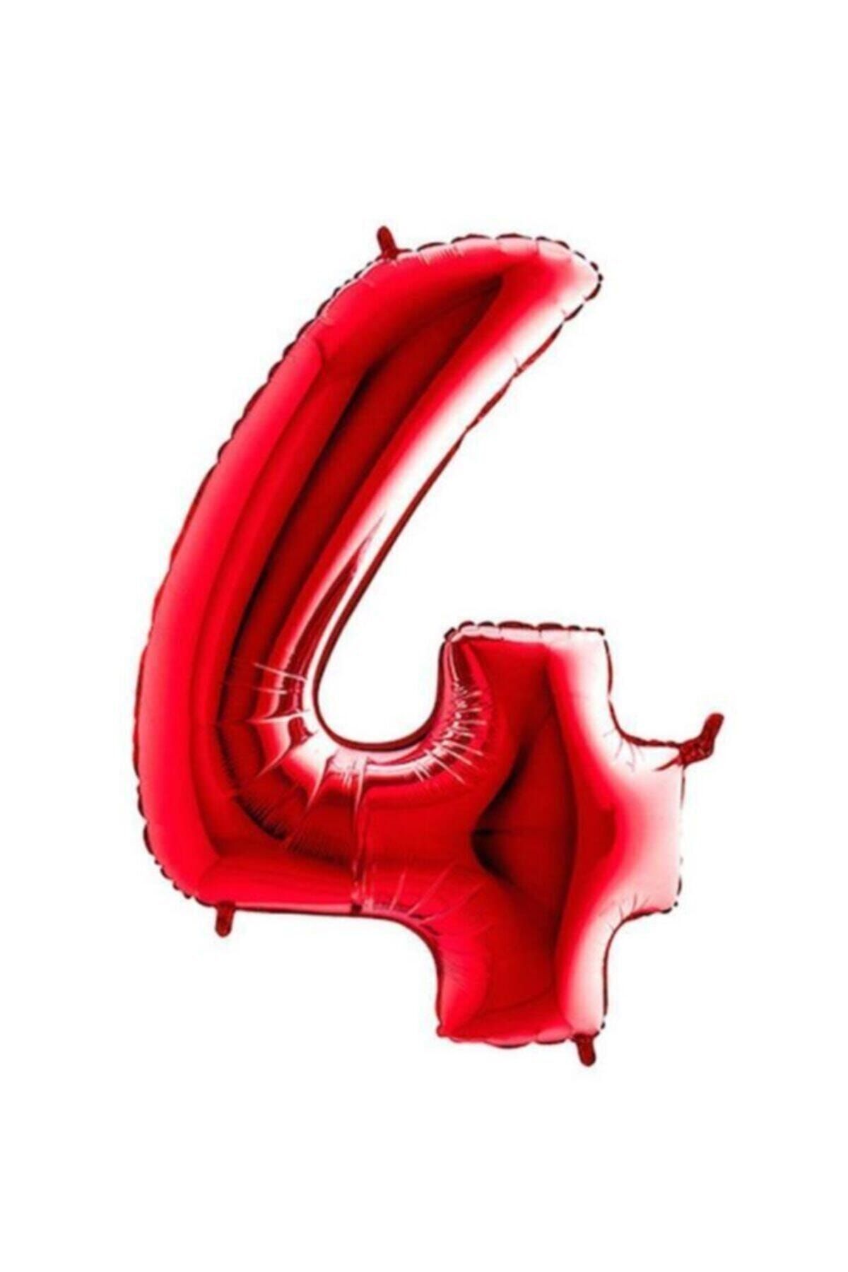 40 Inc 100 Cm Kırmızı Folyo Rakam Balon 4
