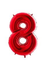 40 Inç 100 Cm Kırmızı Folyo Rakam Balon 8