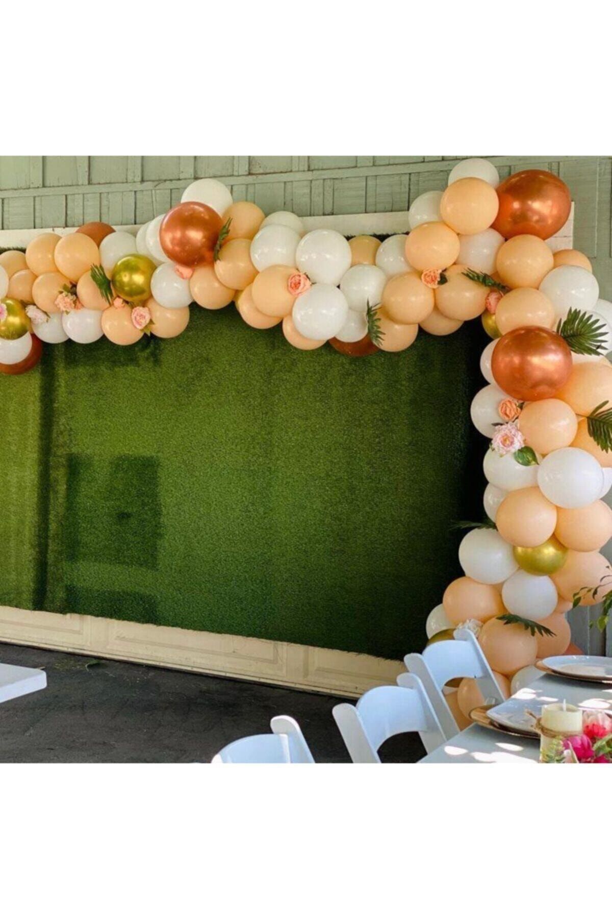 Krom Gold Rose Gold Somon Ve Beyaz Balon Zinciri 100 Adet