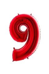40 Inc 100 Cm Kırmızı Folyo Rakam Balon 9