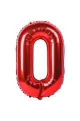 40 Inç 100 Cm Kırmızı Folyo Rakam Balon 0