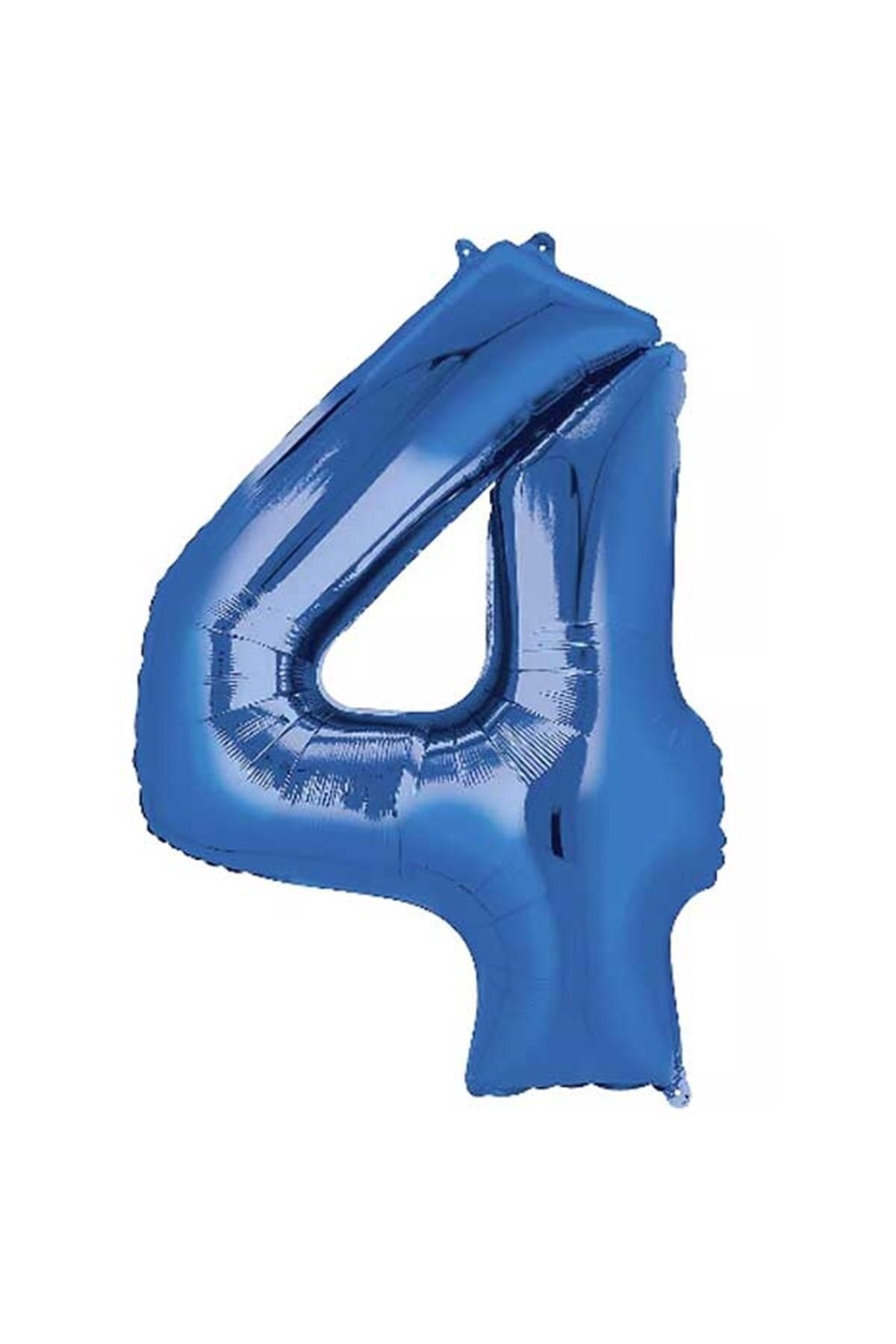 40 Inç 100 Cm Mavi Folyo Rakam Balon 4