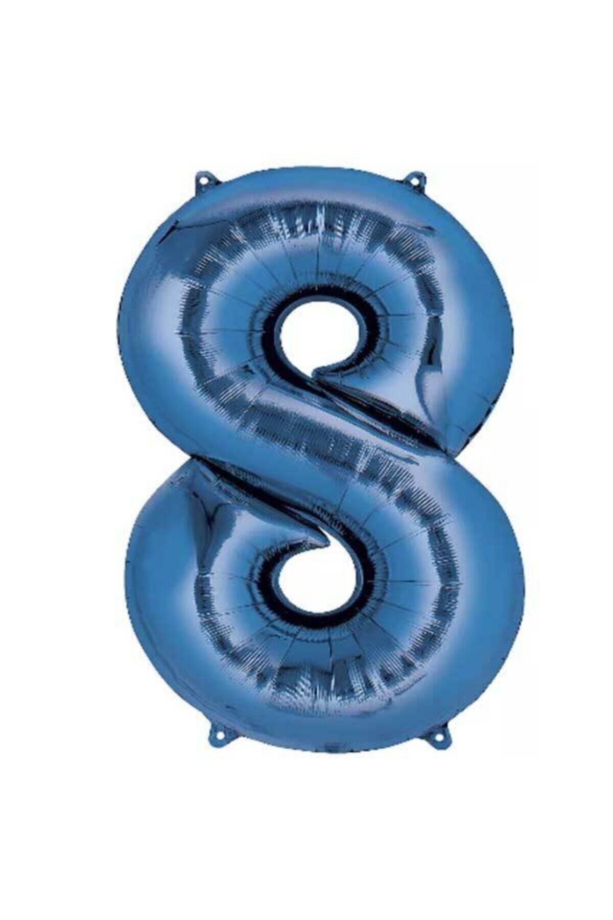 40 Inç 100 Cm Mavi Folyo Rakam Balon 8