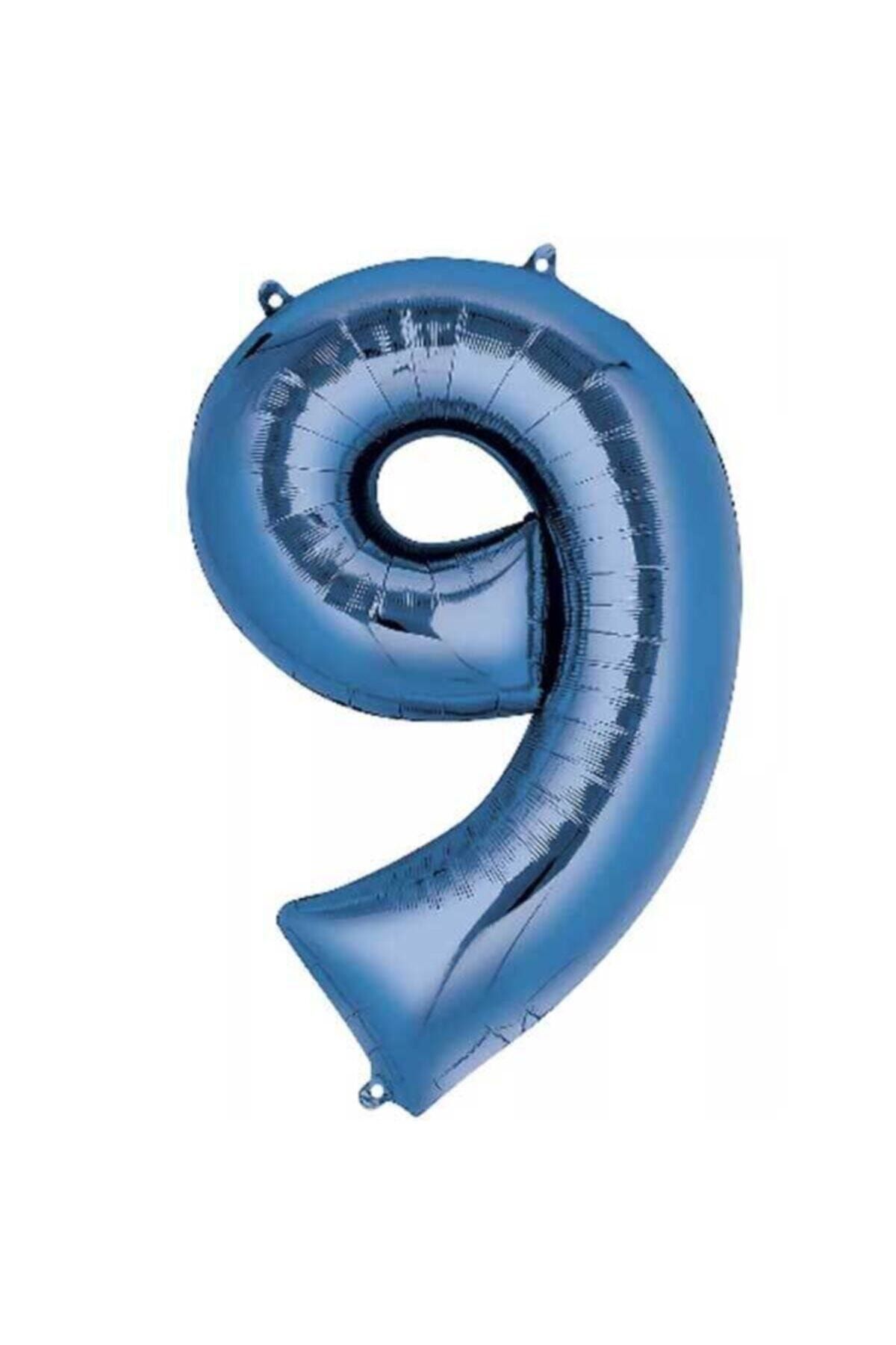 40 Inç 100 Cm Mavi Folyo Rakam Balon 9
