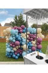 Pastel Sütlü Kahve Yaban Çileği Fırtına Mavisi Derin Okyanus Rengi Balon Zinciri 100 Adet