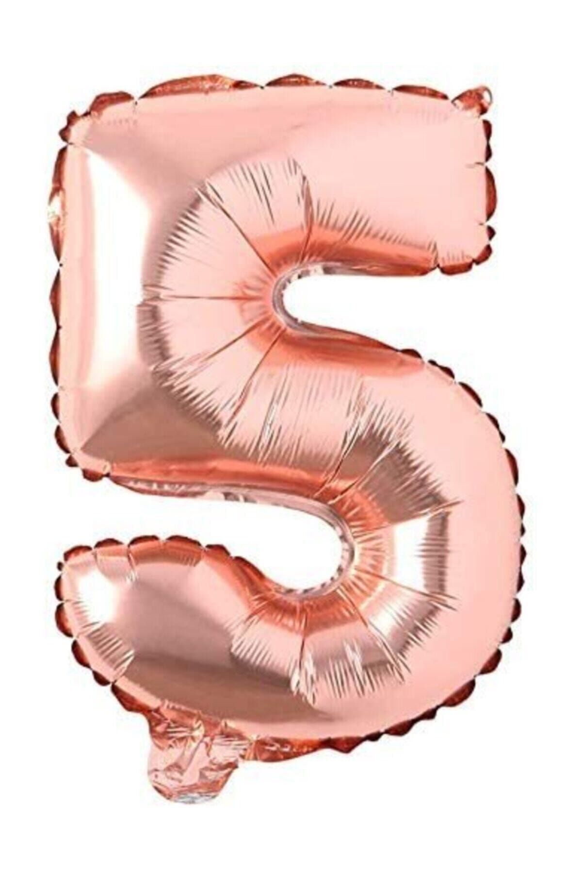 40 Inç 100 Cm Rose Gold Folyo Rakam Balon 5