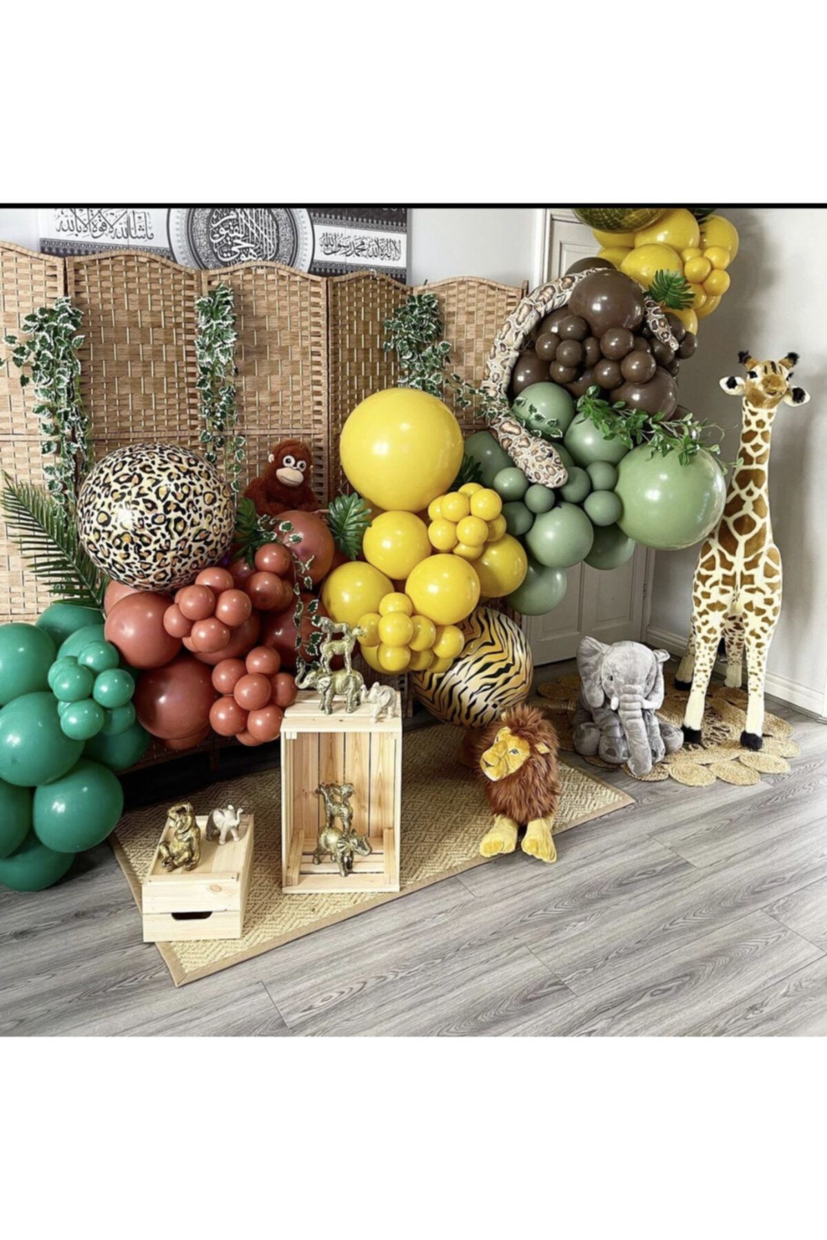 Pastel Koyu Yeşil Zerdeçal Yanık Turuncu Küf Yeşili Kahverengi Balon Zinciri 100 Adet