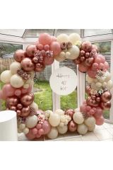 Krom Pembe Toz Pembe Ve Ten Rengi Balon Zinciri 100 Adet