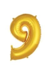 40 Inç 100 Cm Altın Folyo Rakam Balon 9
