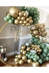 Krom Gold Küf Yeşili Ve Ten Rengi Balon Zinciri 100 Adet