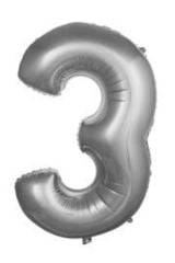 40 Inç 100 Cm Gümüş Folyo Rakam Balon 3