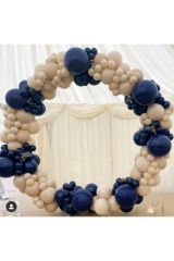 Pastel Gece Mavisi Sütlü Kahve Balon Zinciri 100 Adet