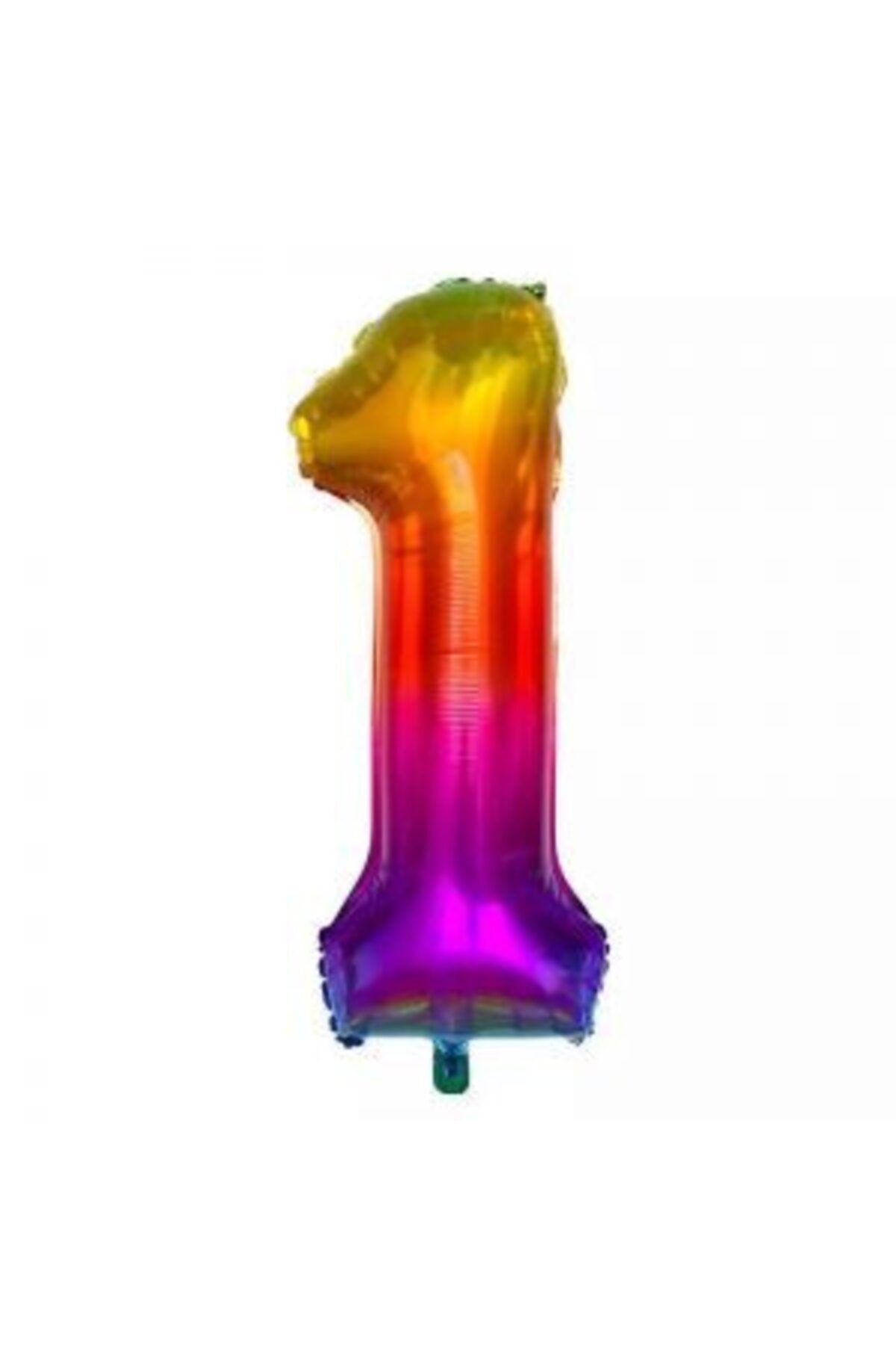 40 Inç 100 Cm Gökkuşağı Folyo Rakam Balon 1