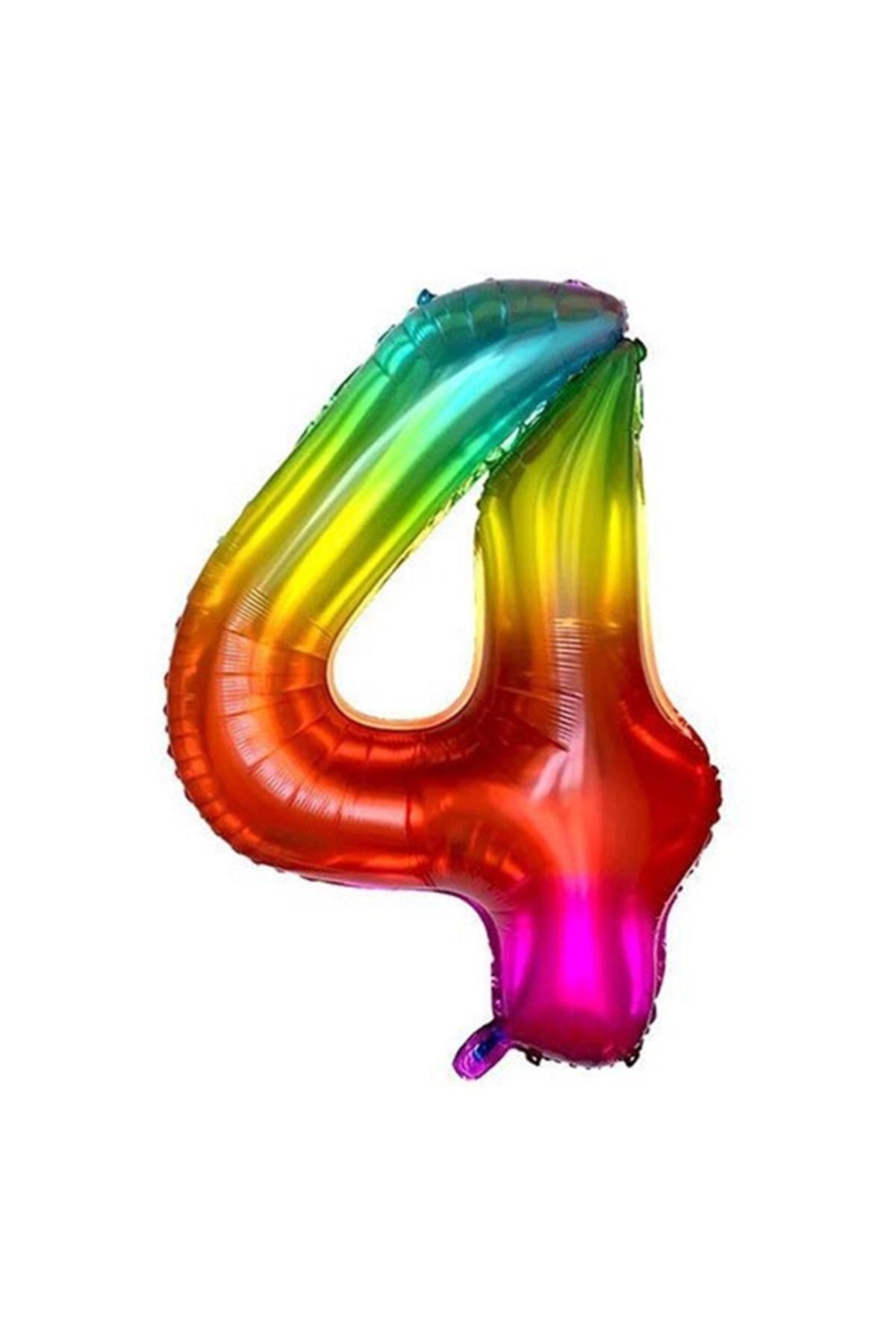 40 Inç 100 Cm Gökkuşağı Folyo Rakam Balon 4