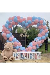 Cinsiyet Partisi Makaron Pembe Ve Mavi Balon Zinciri 100 Adet