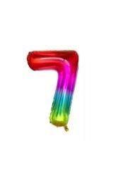 40 Inç 100 Cm Gökkuşağı Folyo Rakam Balon 7