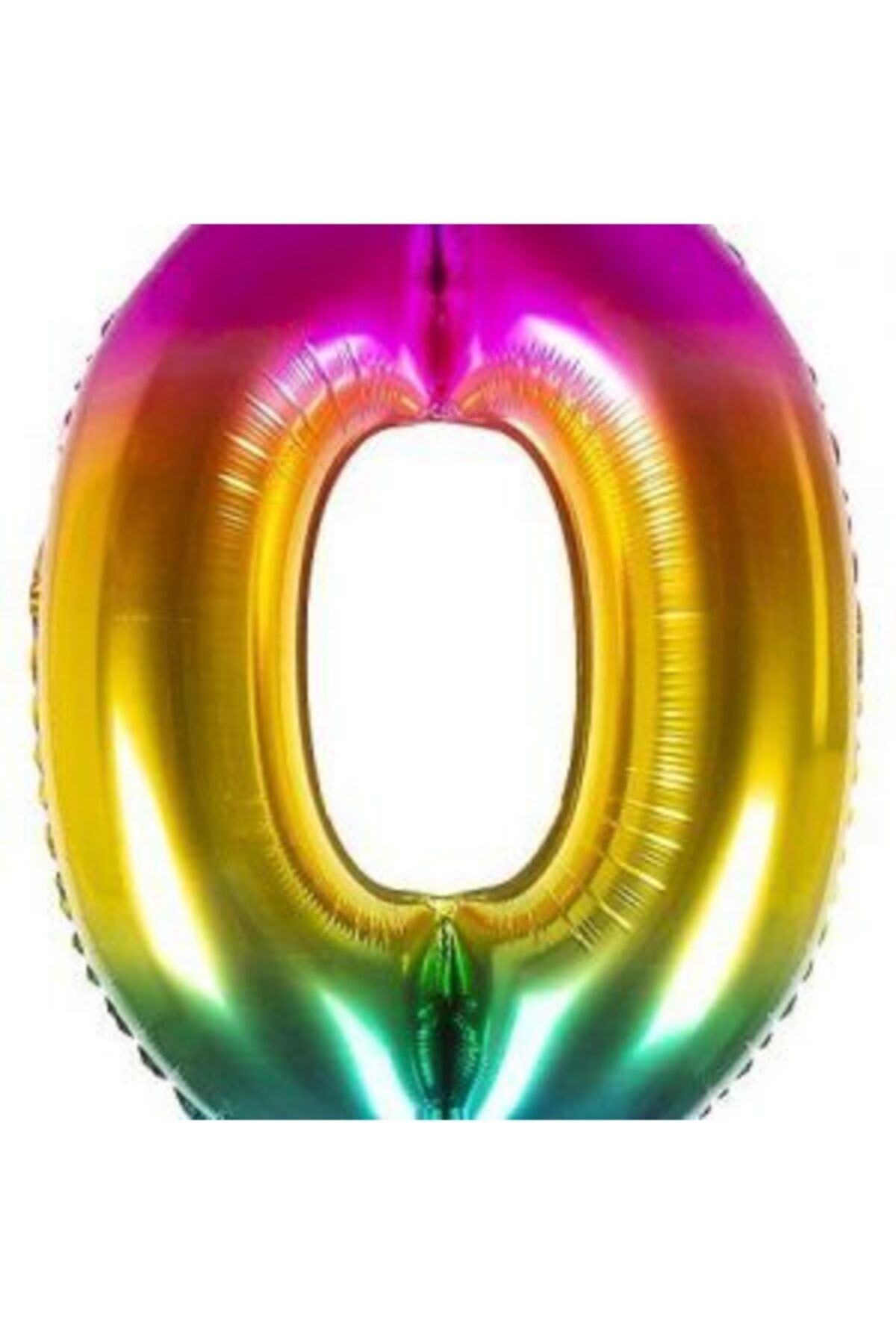 40 Inç 100 Cm Gökkuşağı Folyo Rakam Balon 0