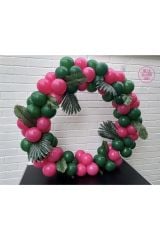 Pastel Koyu Yeşil Ve Fuşya Balon Zinciri 100 Adet