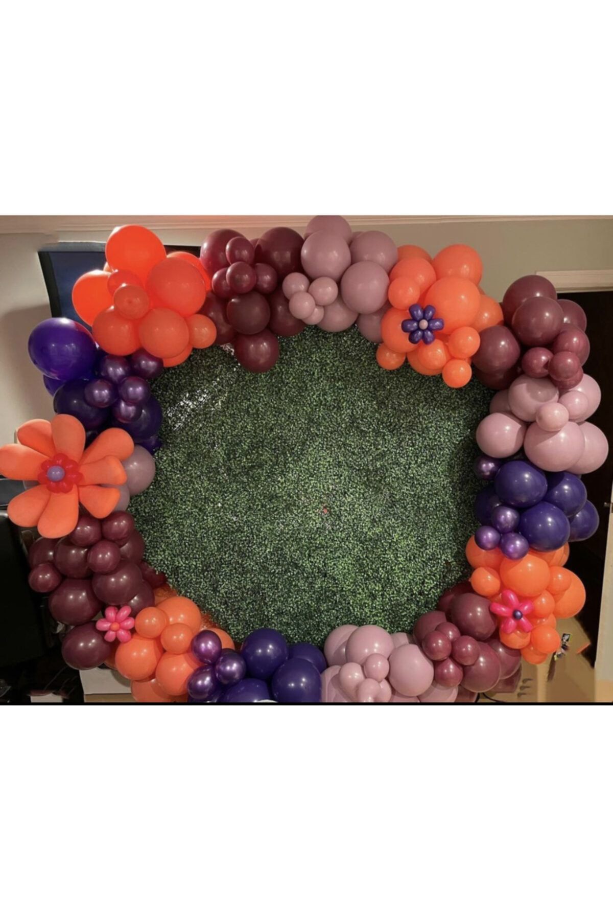 Mor Turuncu Toz Pembe Mürdüm Balon Zinciri 100 Adet