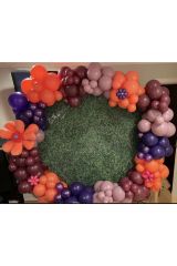 Mor Turuncu Toz Pembe Mürdüm Balon Zinciri 100 Adet