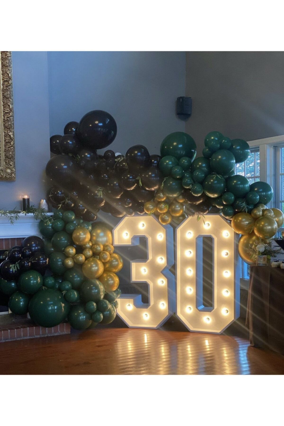 Krom Gold Koyu Yeşil Ve Siyah Balon Zinciri 100 Adet