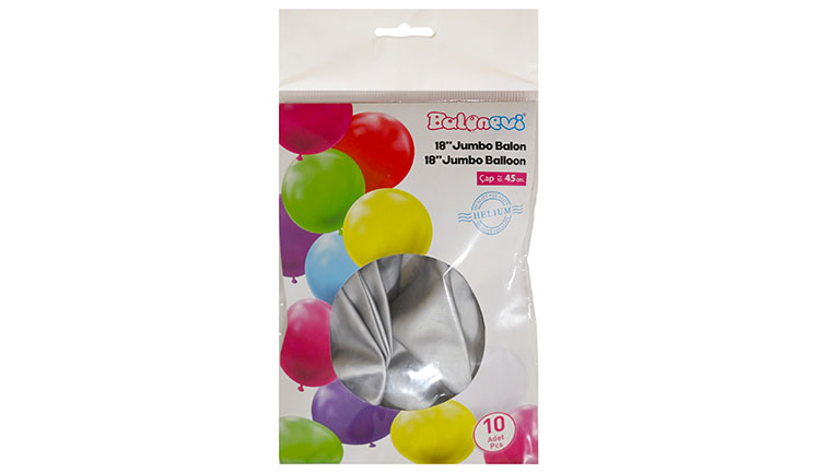 18'' KROM SILVER BALON (10'LU)