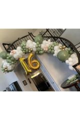 Krom Gold Küf Yeşili Ve Beyaz Balon Zinciri 100 Adet