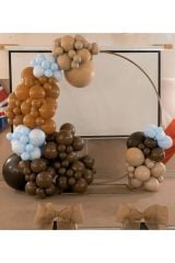 Makaron Mavi Kahverengi Karamel Ve Sütlü Kahve Balon Zinciri 100 Adet