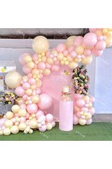 Makaron Sarı Ve Pembe Balon Zinciri 100 Adet