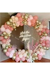 Krom Gold Toz Pembe Makaron Pembe Ten Rengi Balon Zinciri 100 Adet