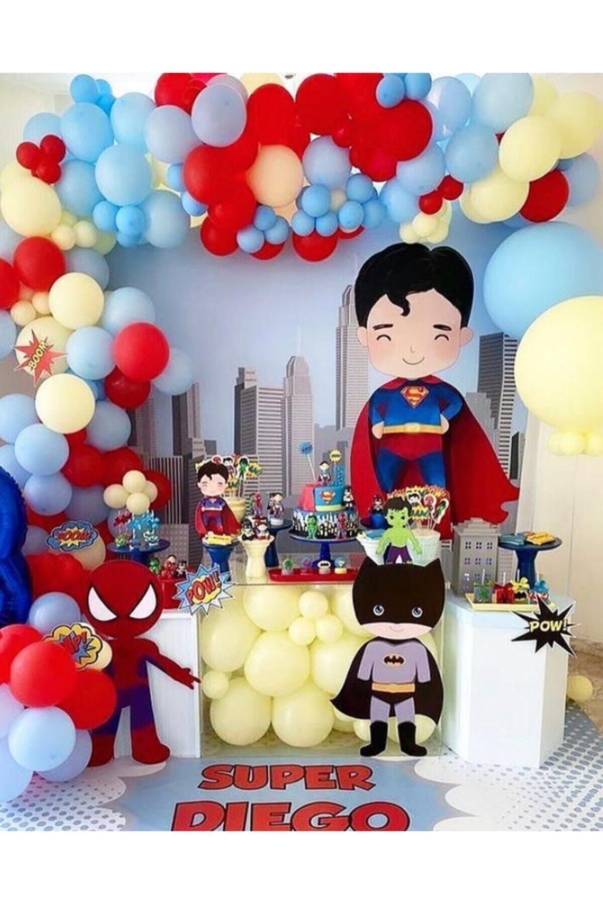 Süper Kahramanlar Konnsept Balon Zincir