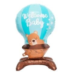 Ayaklı Welcome Baby Mavi Folyo Balon 5797