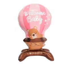 Ayaklı Welcome Baby Pembe Folyo Balon 5803