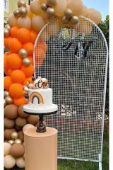 Krom Gold Pastel Karamel Turuncu Ve Sütlü Kahve Balon Zinciri 100 Adet