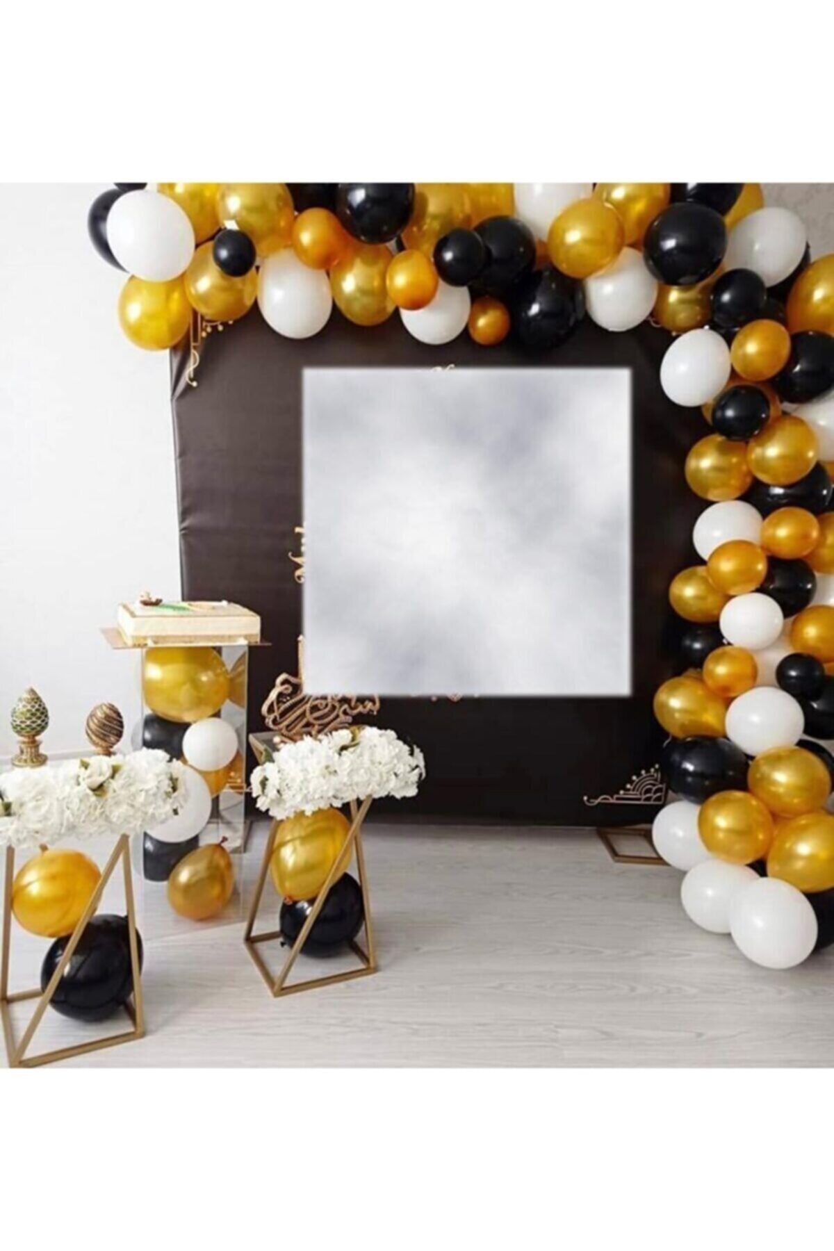 Gold Siyah Beyaz Balon Zincir