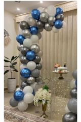 Krom Mavi Gri Pastel Tonlar Balon Zincir