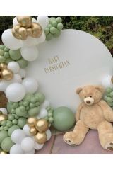 Küf Yeşili Beyaz Krom Gold Balon Konsept Zinciri 100 Adet