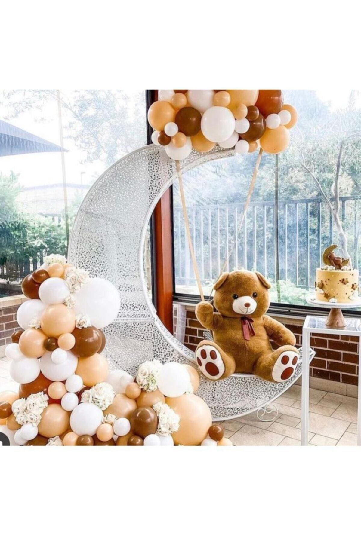 Pastel Balon Zincir Karamel Somon Beyaz