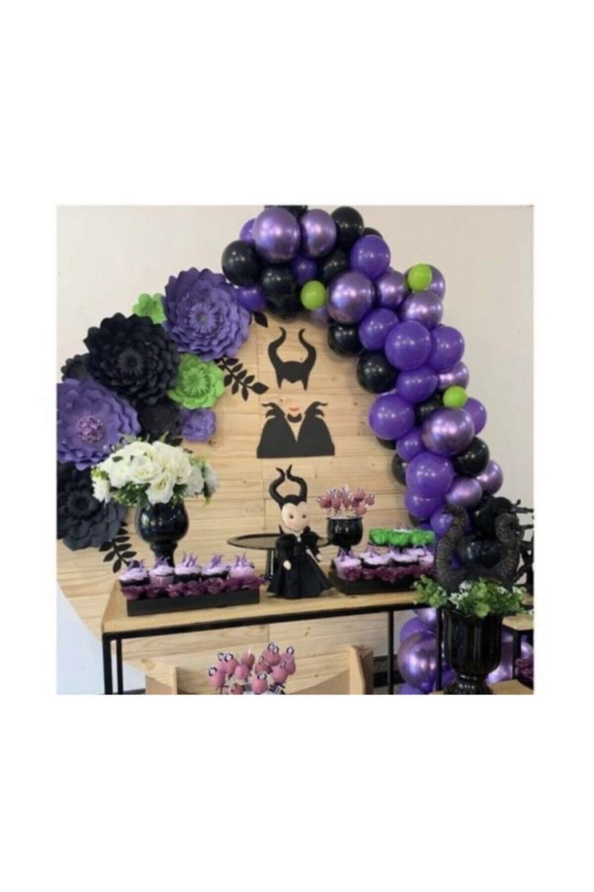 Mor Lila Siyah Balon Zincir