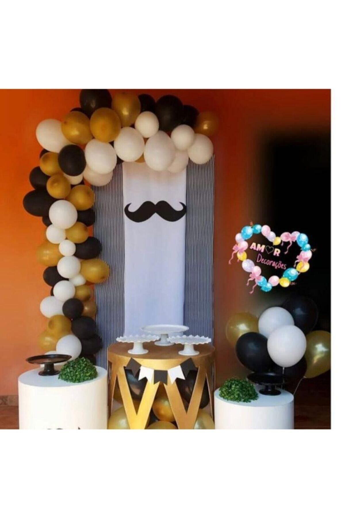 Siyah Beyaz Gold Balon Baon Zincir