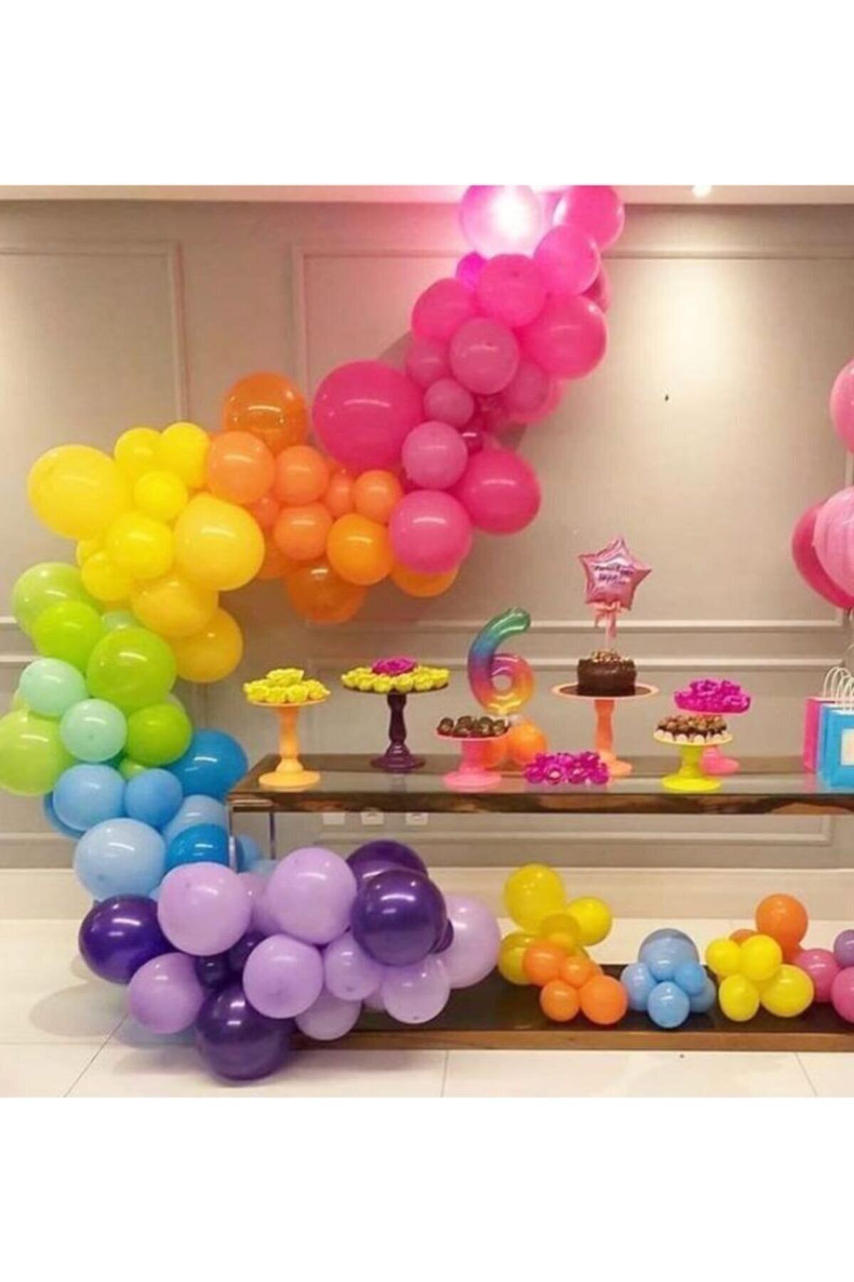 Canlı Karışık Renkler Balonlar Balon Zinciri