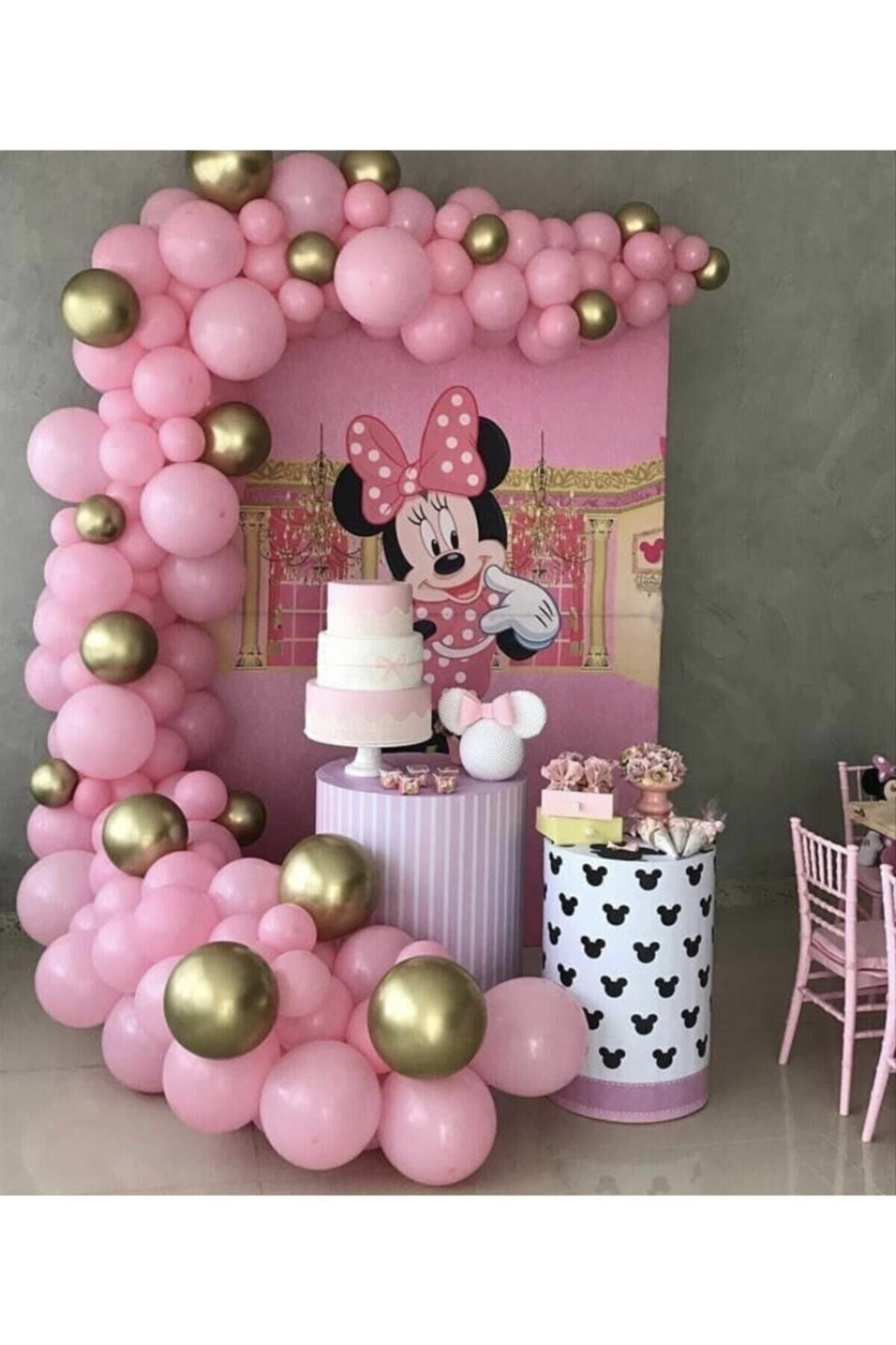 Krom Gold Pastel Pembe Balon Zinciri