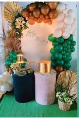 Pastel Koyu Yeşil Karamel Ve Beyaz Balon Zinciri 100 Adet